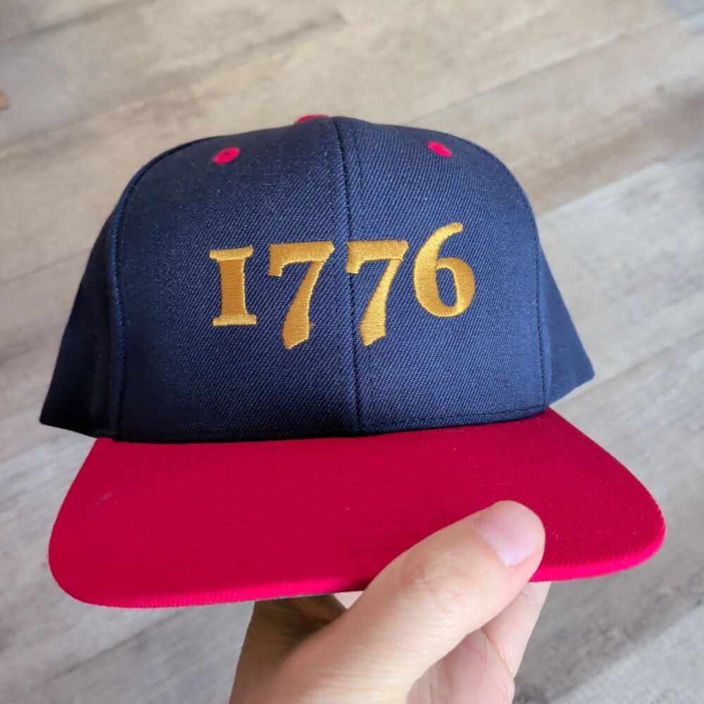 1776 The Classics Yupoong Snapback Hat Cap Blue Red Gold Embroidered Vintage Sty